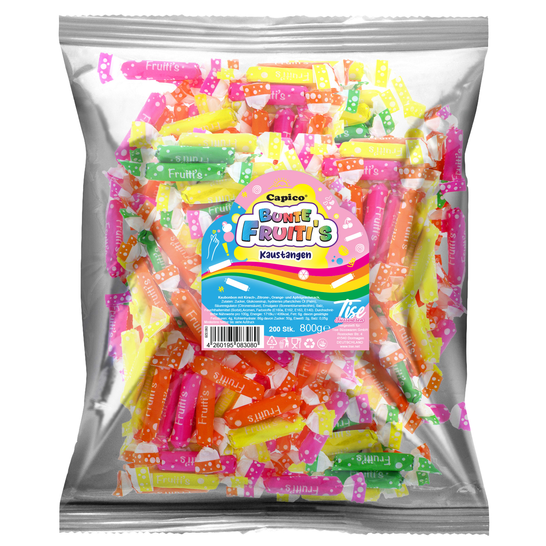 Bunte Fruiti's Kaustangen sortiert