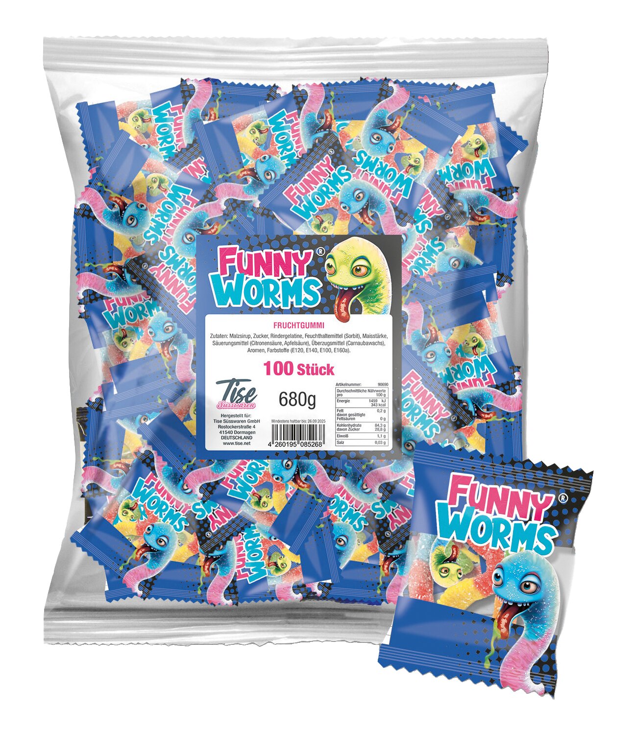Funny Worms Fruchtgummi Minis